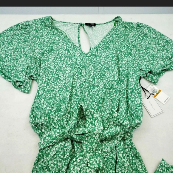 1. State  green floral jumpsuit - Picture 1 of 8